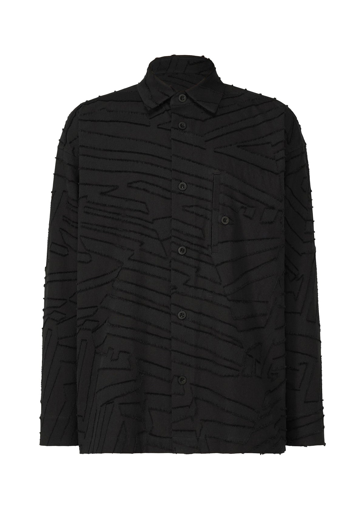 A product shot of the IM MEN GEOMETRY JACQUARD SHIRT shirt in black (15).