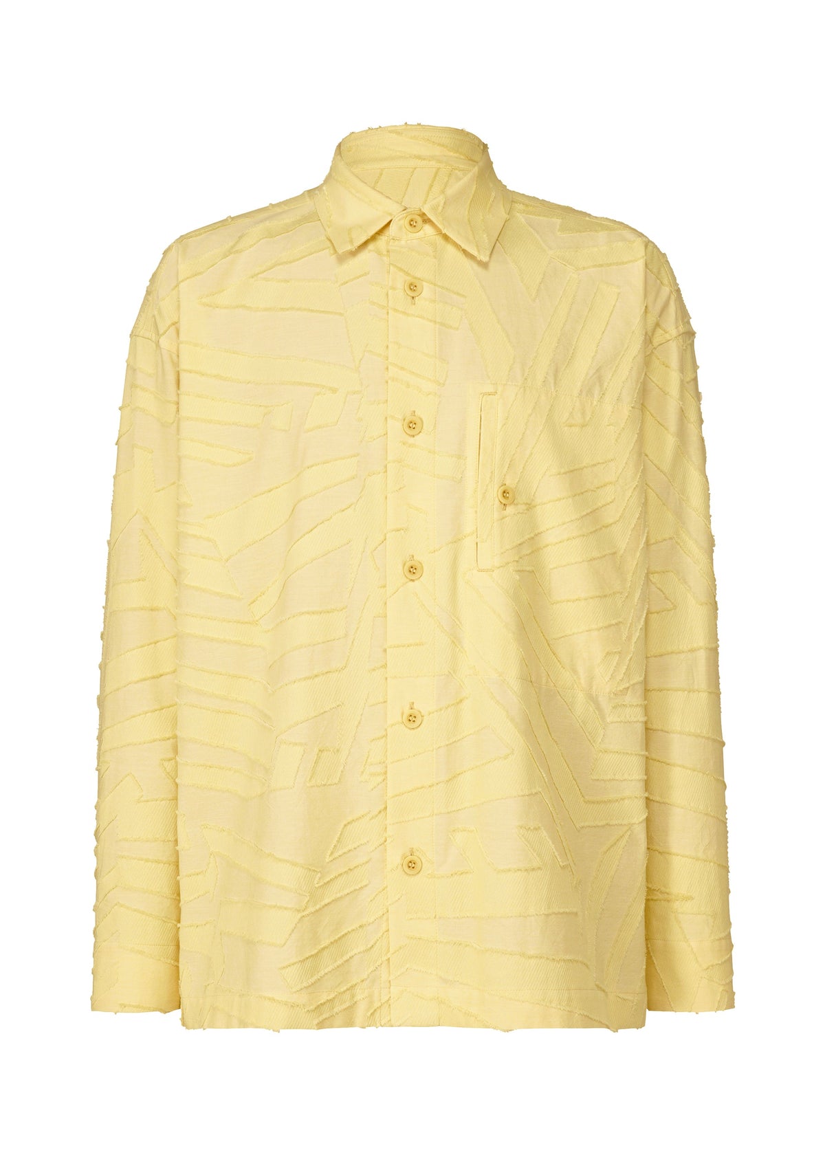 A product shot of the IM MEN GEOMETRY JACQUARD SHIRT shirt in light yellow (51).