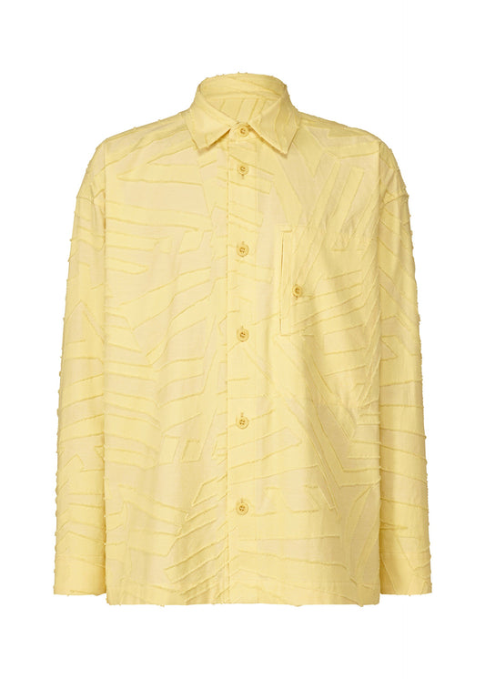 A product shot of the IM MEN GEOMETRY JACQUARD SHIRT shirt in light yellow (51).