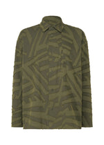 A product shot of the IM MEN GEOMETRY JACQUARD SHIRT shirt in dark green (63).