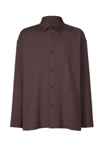 A product shot of the IM MEN DOUBLE WEAVE CREPE shirt in dark brown (45).