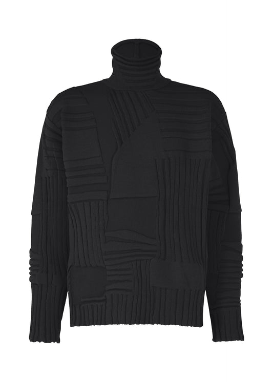 A product shot of the IM MEN DEKOBOKO KNIT top in black (15).