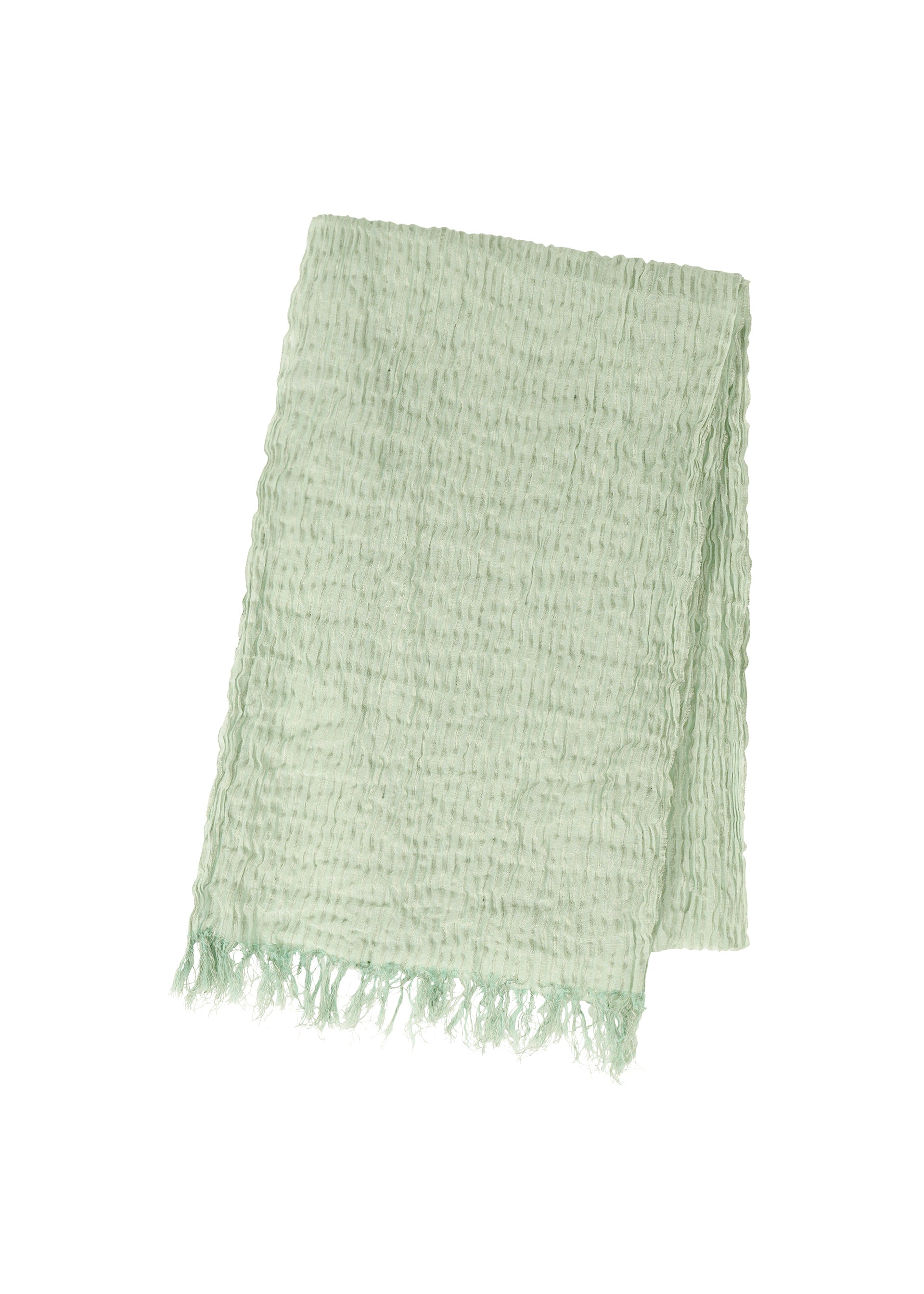 A product shot of the IM MEN SHRINK BORDER STOLE stole in sage green (66).