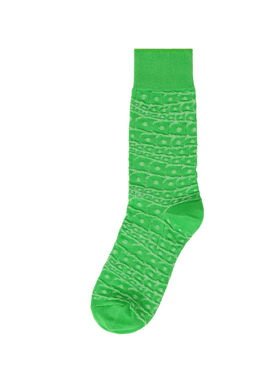A product shot of the IM MEN UROKOMON SOCKS socks in green (62).