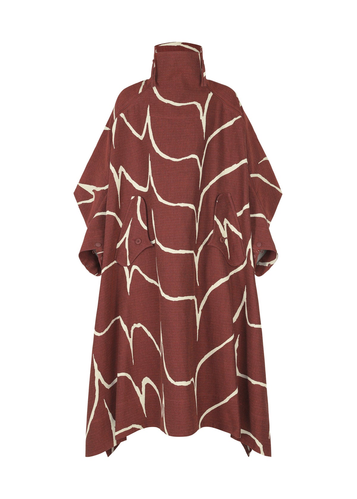 A product shot of the IM MEN EARTH coat in red (24).