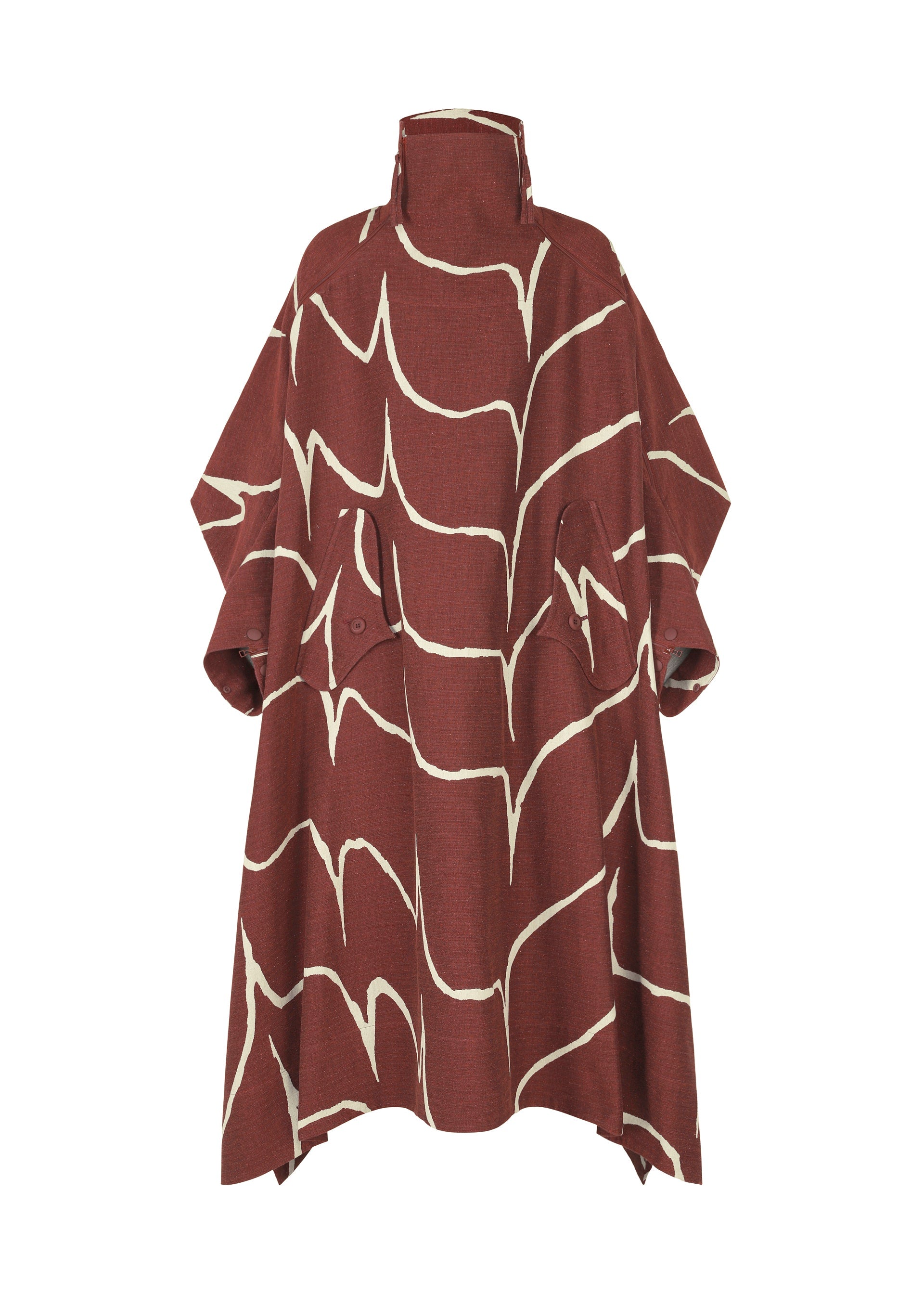 A product shot of the IM MEN EARTH coat in red (24).