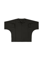 A detail shot of the IM MEN FLAT BLACK jacket.