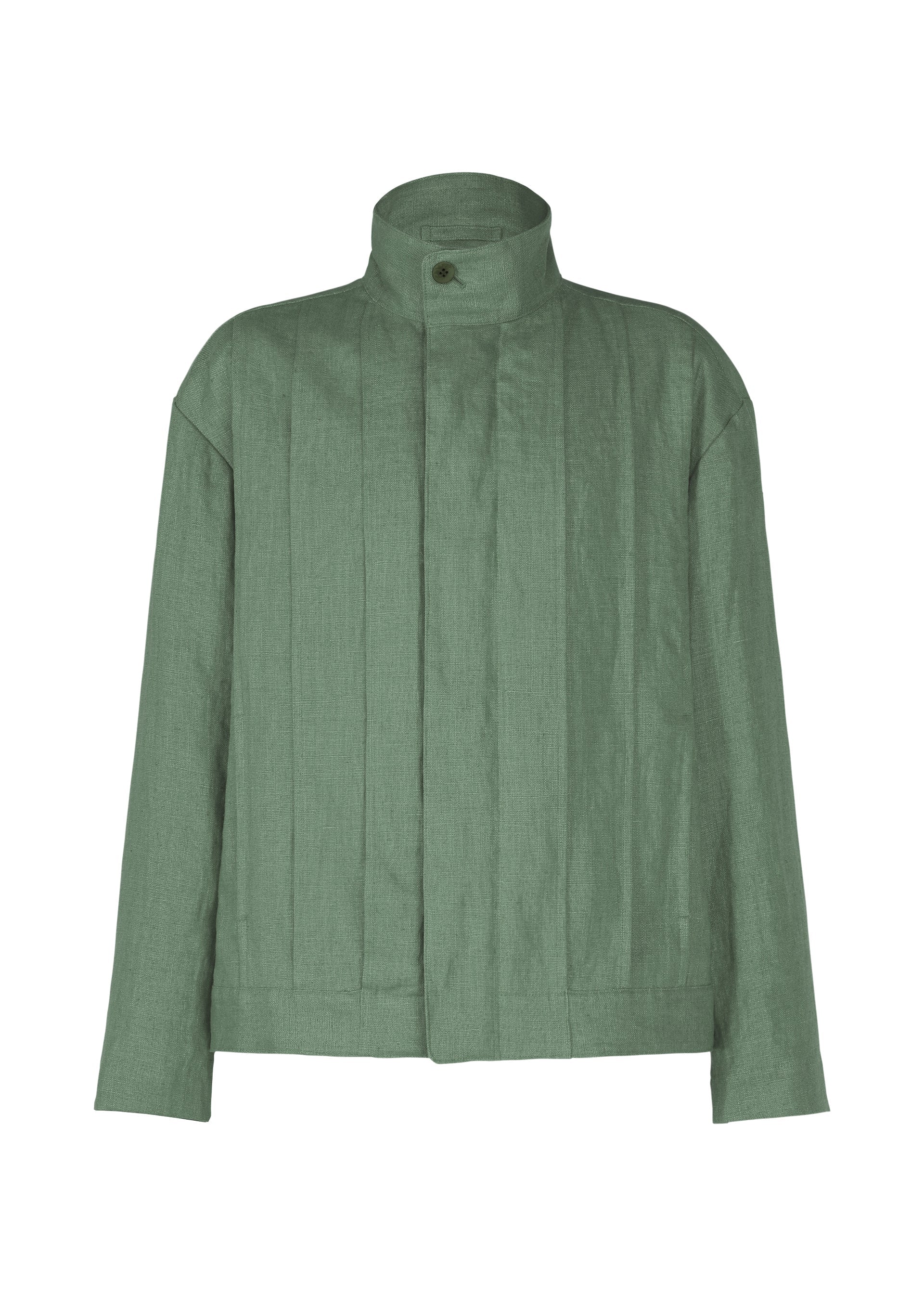 A product shot of the IM MEN TOUGH LINEN jacket in dark green (63).