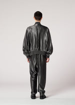A model wears the IM MEN SATIN WASH jacket.