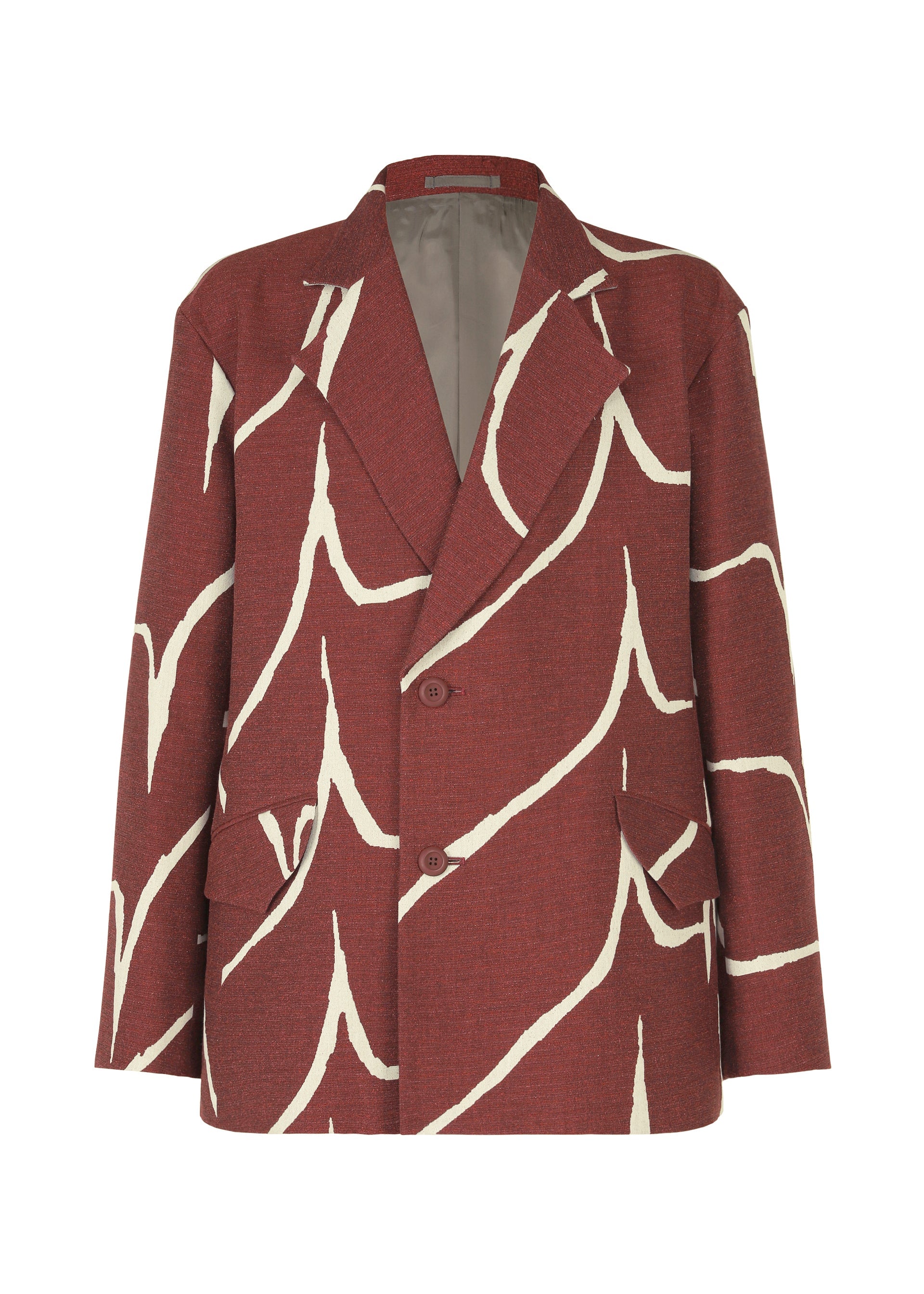 A product shot of the IM MEN EARTH jacket in red (24).