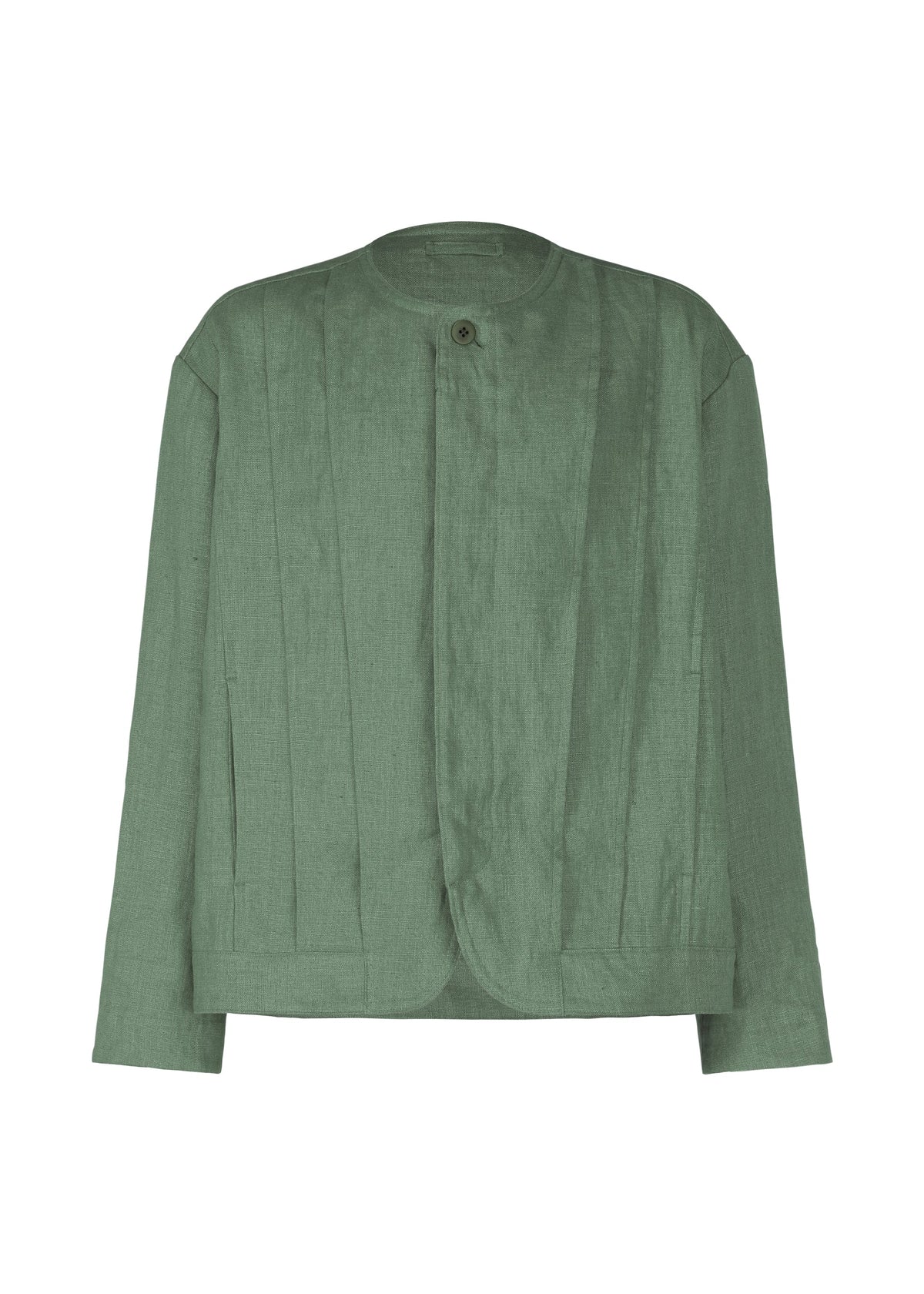 A product shot of the IM MEN TOUGH LINEN jacket in dark green (63).