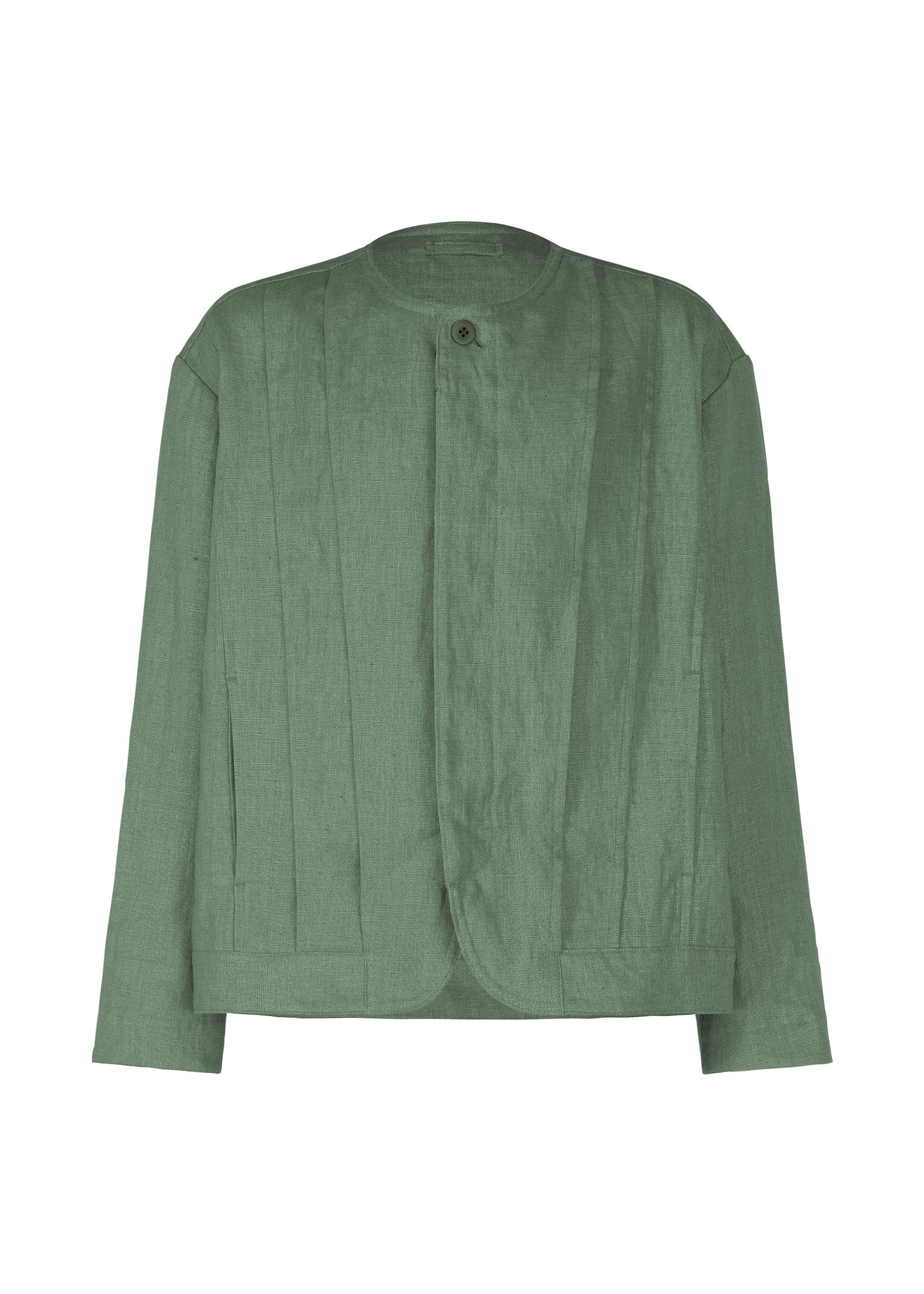 A product shot of the IM MEN TOUGH LINEN jacket in dark green (63).