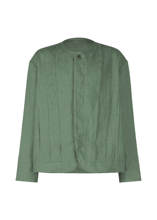 A product shot of the IM MEN TOUGH LINEN jacket in dark green (63).