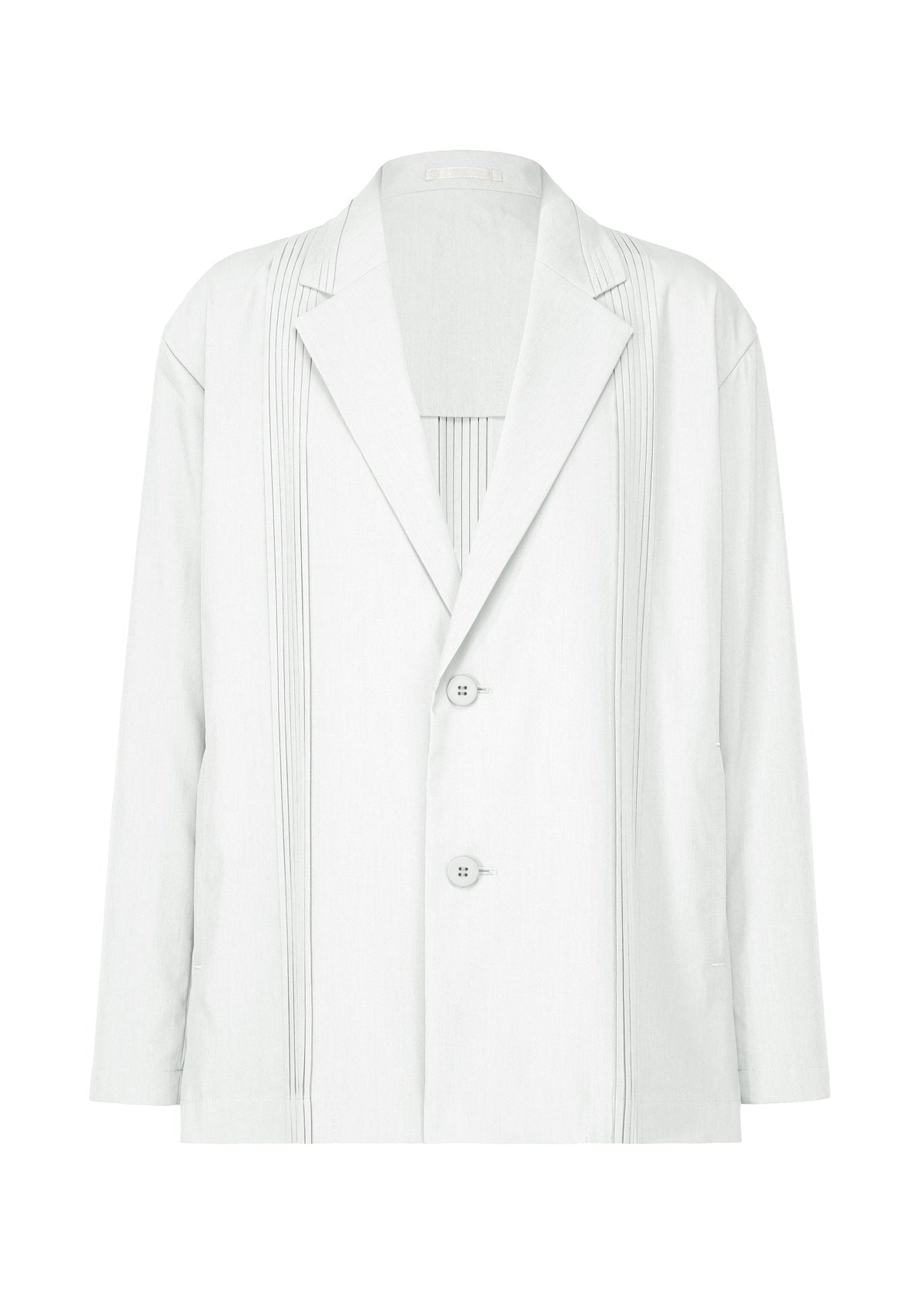 A product shot of the IM MEN AIR PLEATS jacket in light grey (11).