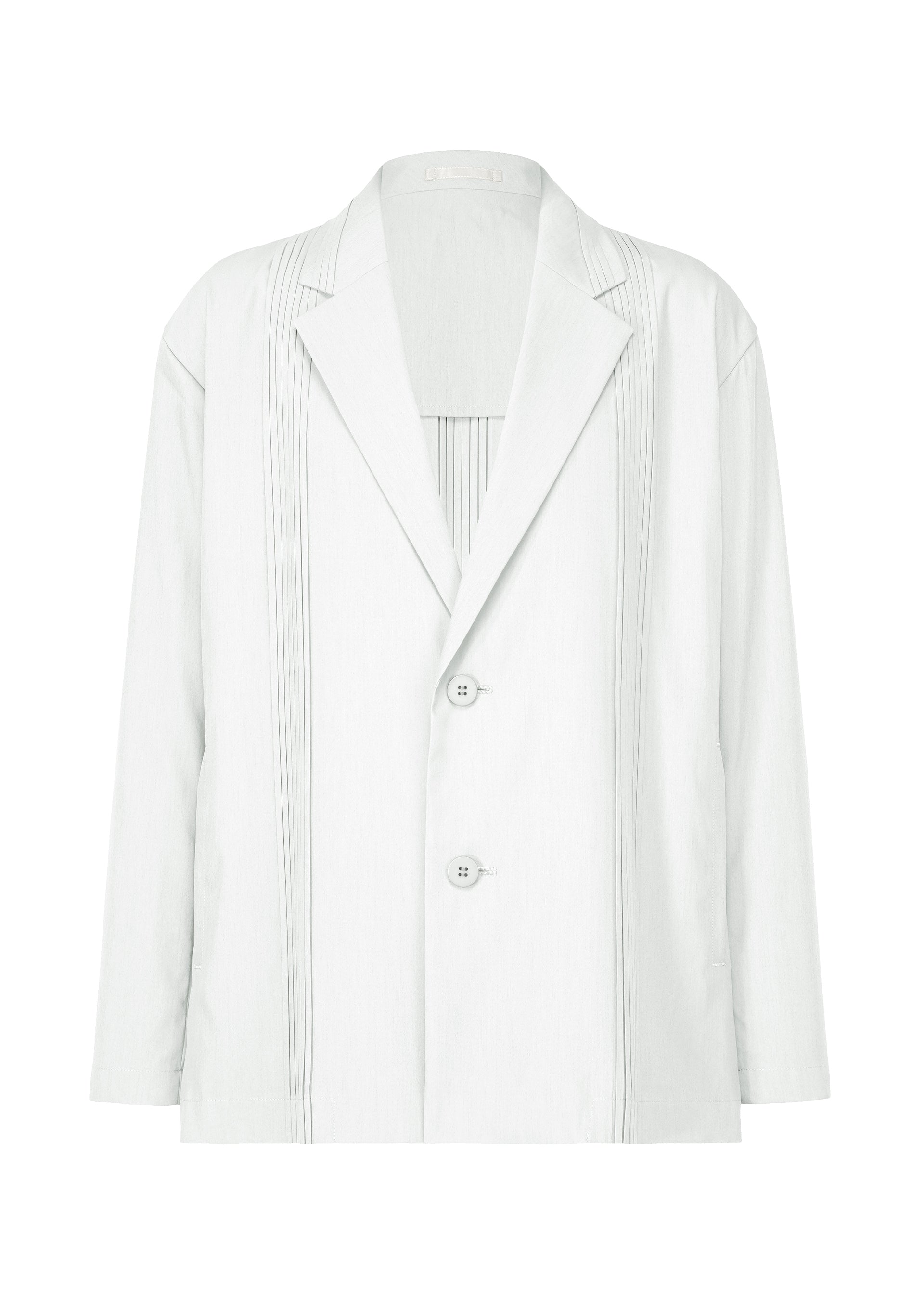 A product shot of the IM MEN AIR PLEATS jacket in light grey (11).