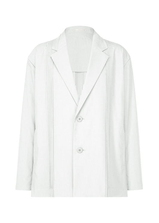 A product shot of the IM MEN AIR PLEATS jacket in light grey (11).