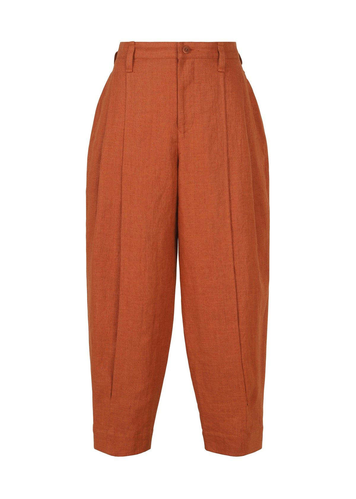 A product shot of the IM MEN TOUGH LINEN trousers in terracotta (27).