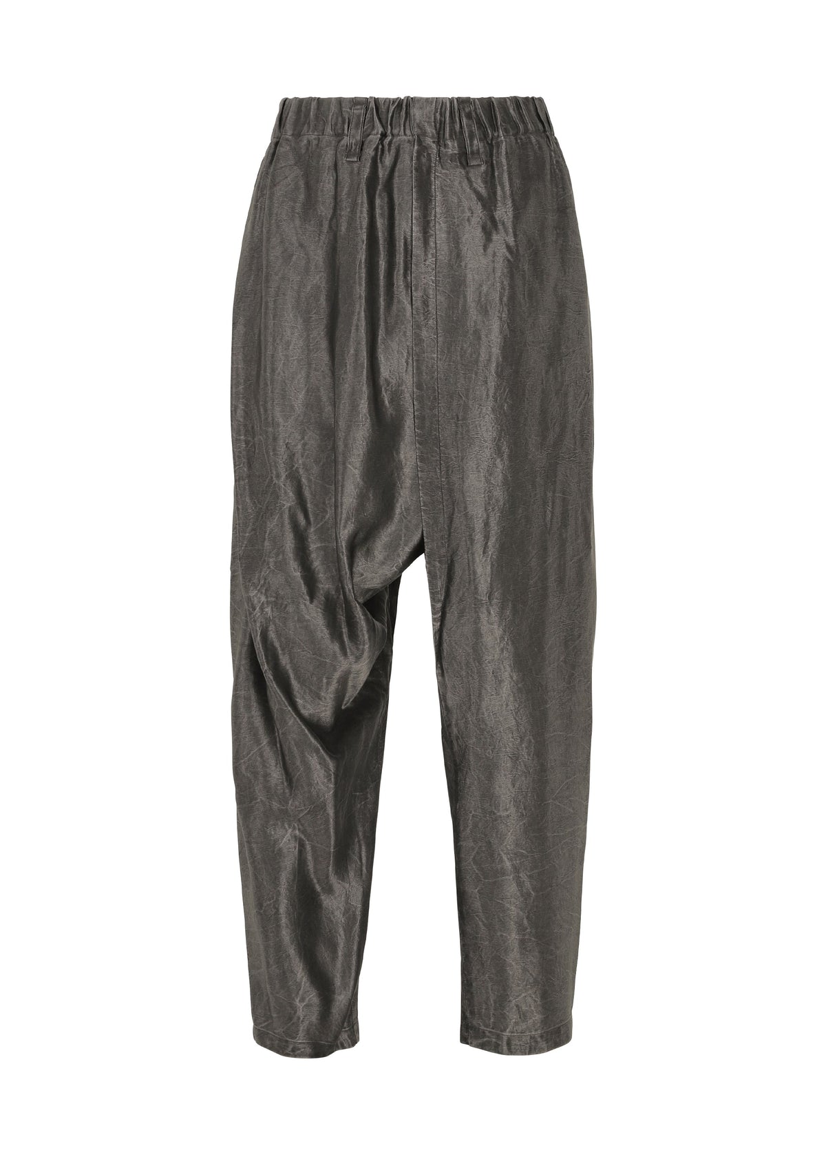 A product shot of the IM MEN SATIN WASH trousers in charcoal grey (13).