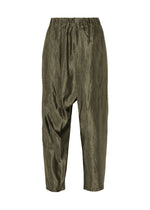 A product shot of the IM MEN SATIN WASH trousers in khaki (65).