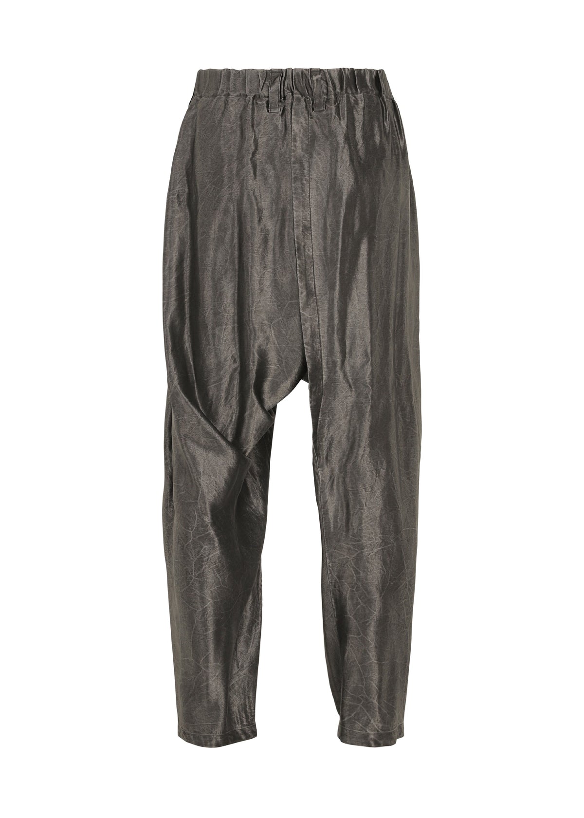 A detail shot of the IM MEN SATIN WASH trousers.