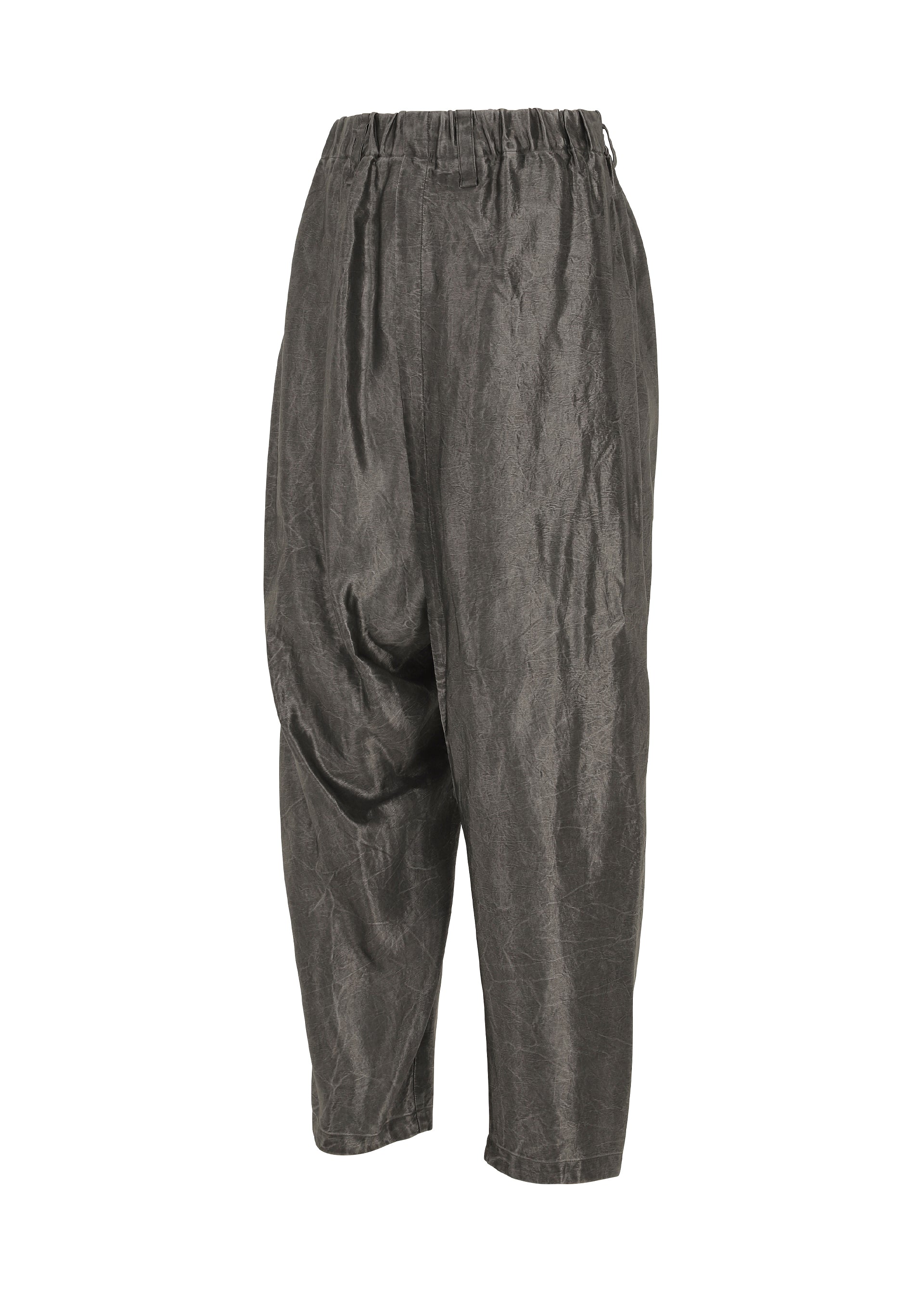 A detail shot of the IM MEN SATIN WASH trousers.