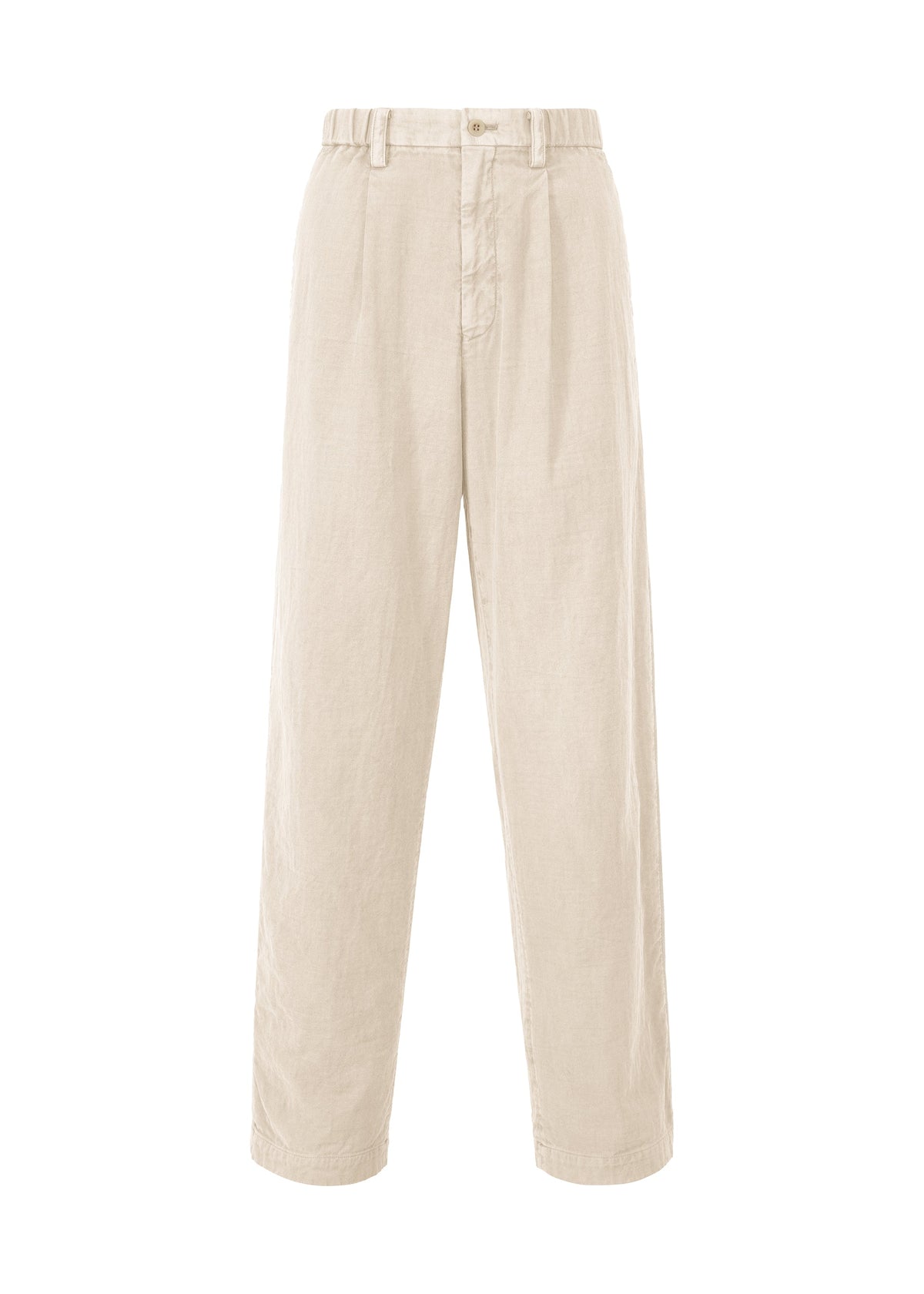 A product shot of the IM MEN PIGMENT DOUBLE FACE COTTON trousers in light beige (40).