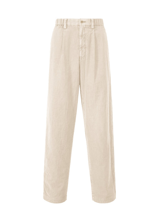 A product shot of the IM MEN PIGMENT DOUBLE FACE COTTON trousers in light beige (40).
