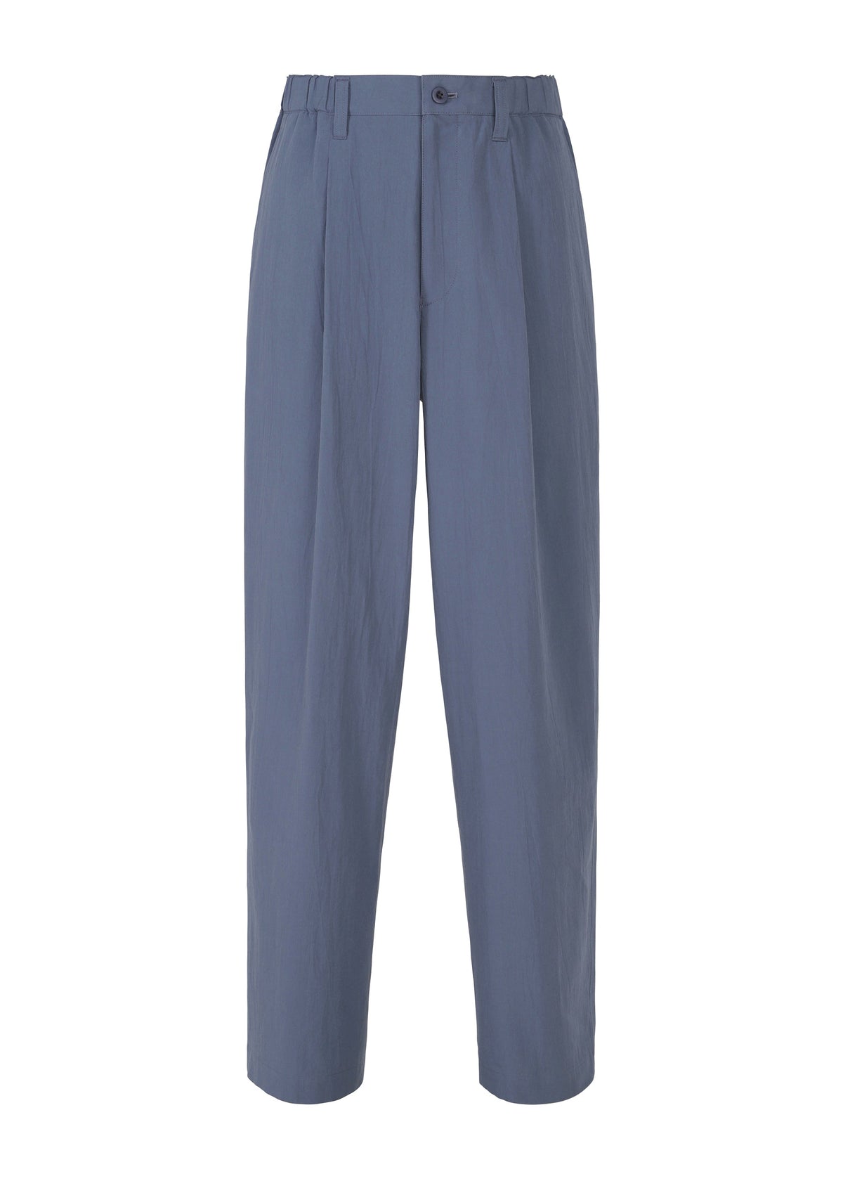 A product shot of the IM MEN NAVY BOTTOMS trousers in dark blue.
