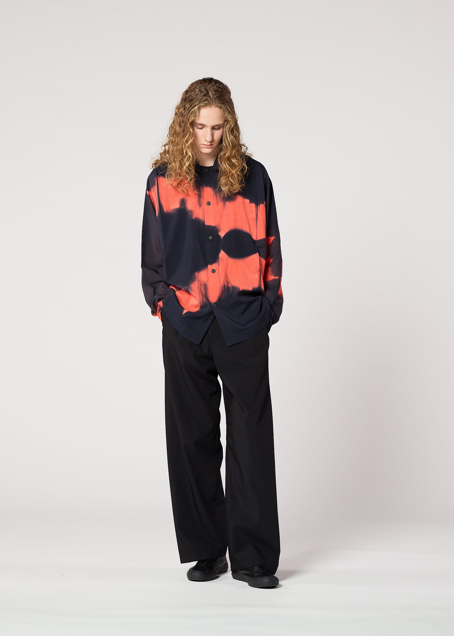 A model wears the IM MEN ITAJIME SHIRT shirt.