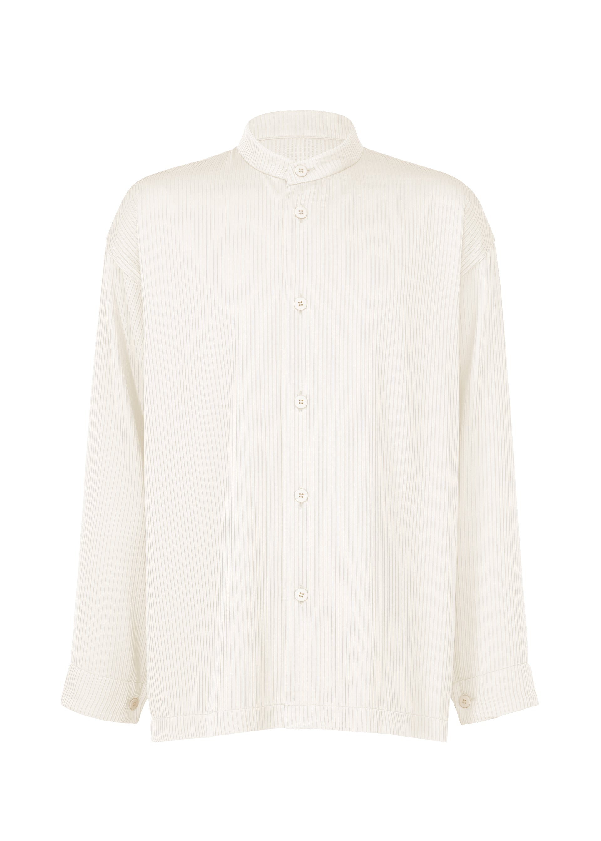 A product shot of the IM MEN ONE SIDE TUCK SHIRT shirt in off-white (02).
