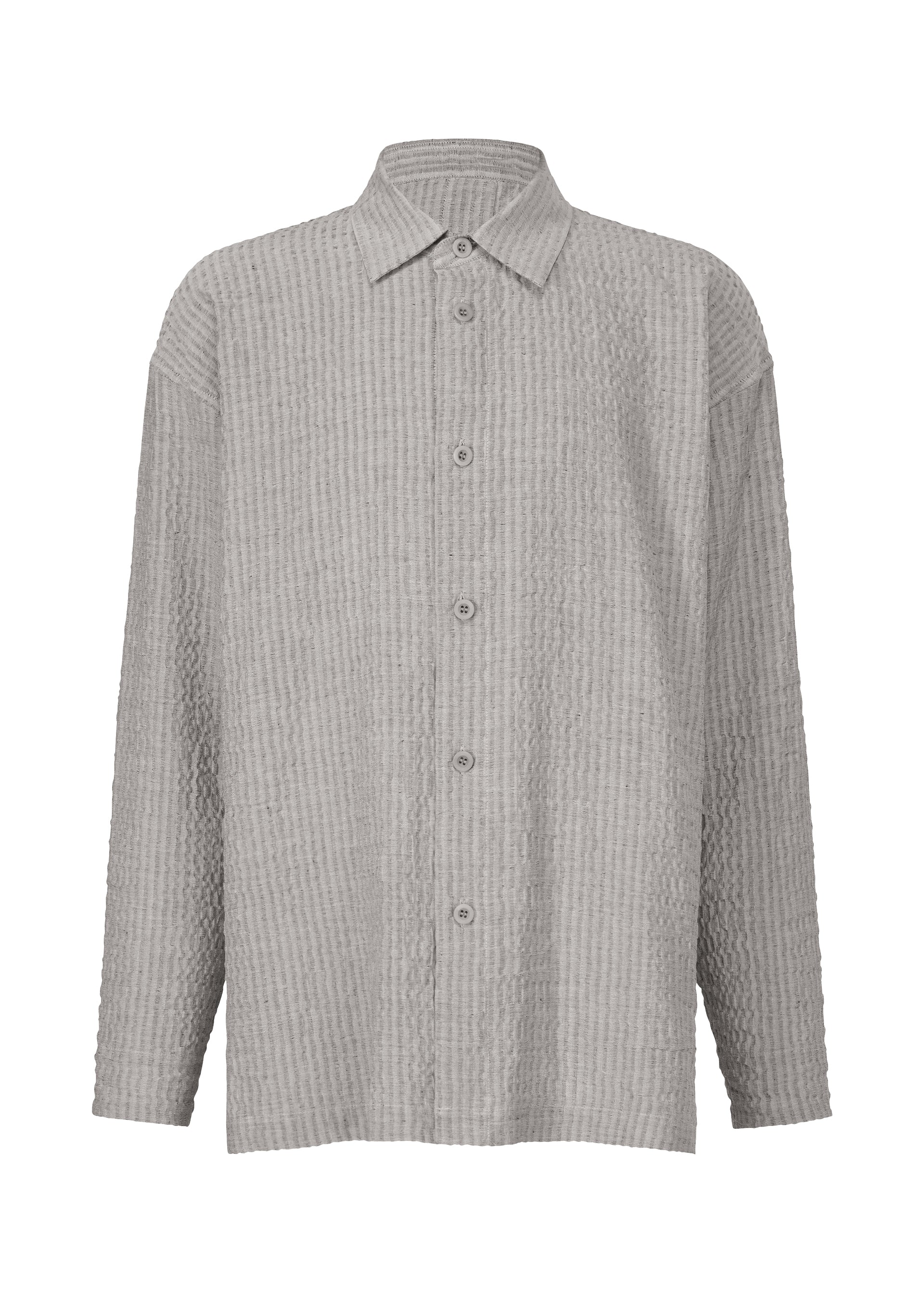 STRIPE LINEN SHRINK Shirt Grey – The official ISSEY MIYAKE ONLINE