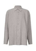 A product shot of the IM MEN STRIPE LINEN SHRINK shirt in grey (12).