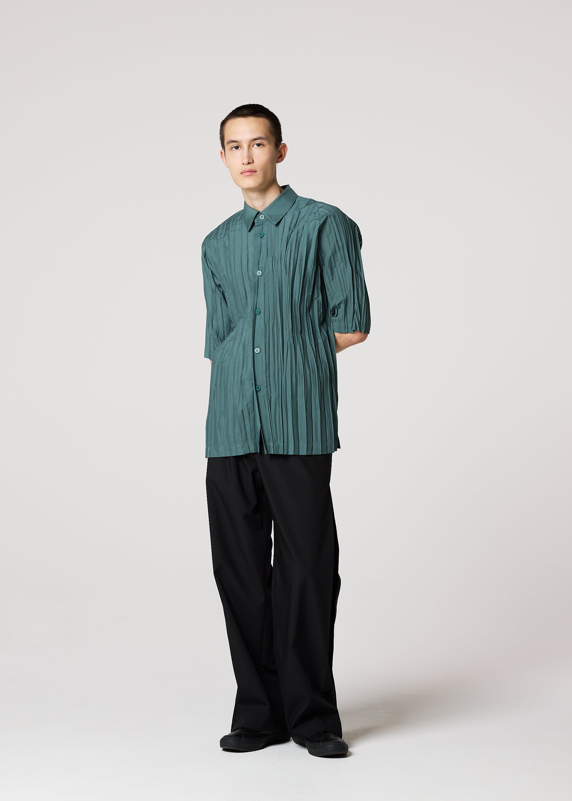 WRINKLE SHIRT Shirt Blue Grey
