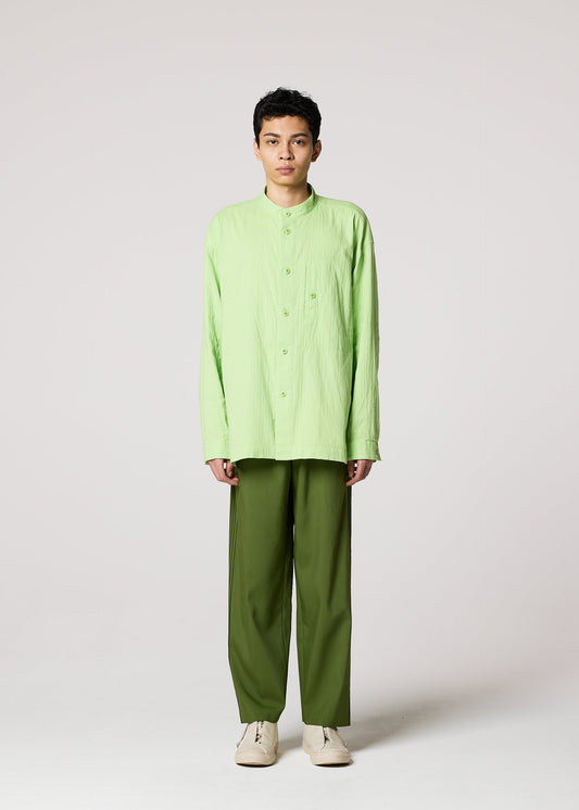 A model wears the IM MEN DOUBLE FACE COTTON SHIRT shirt.