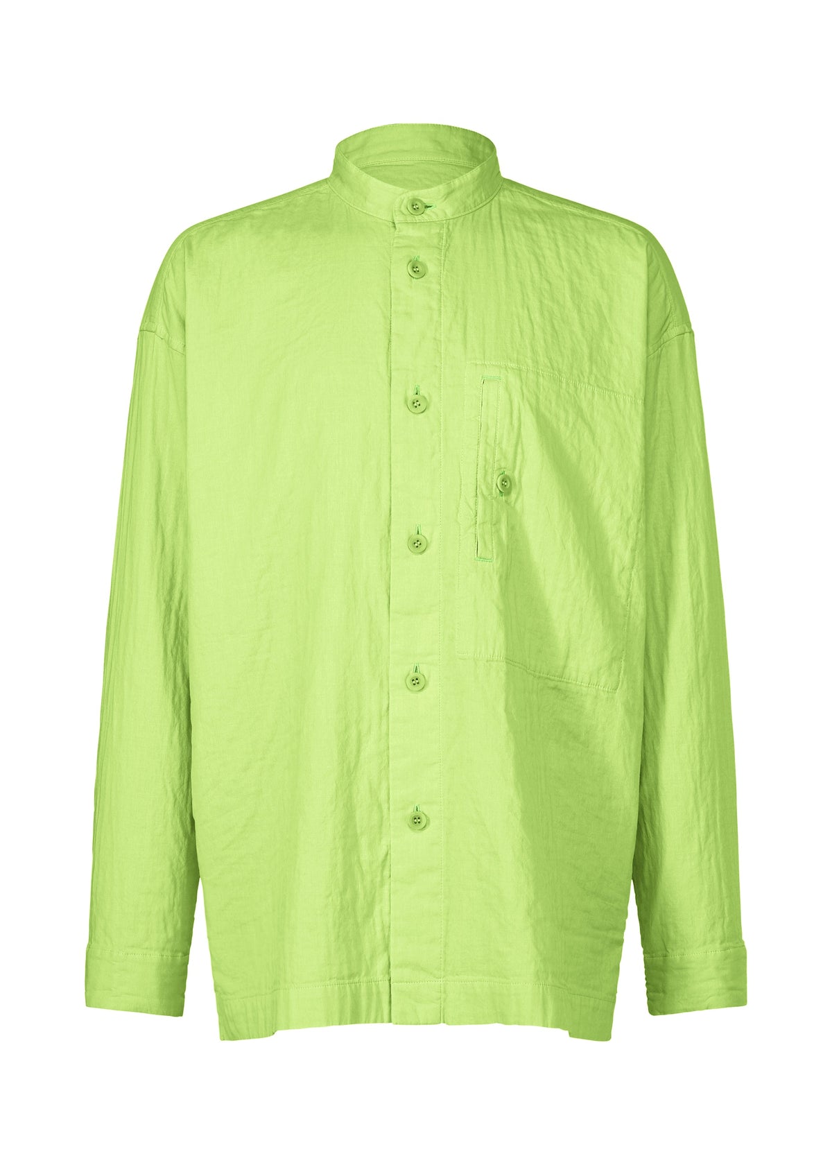 A product shot of the IM MEN DOUBLE FACE COTTON SHIRT shirt in light green (60).