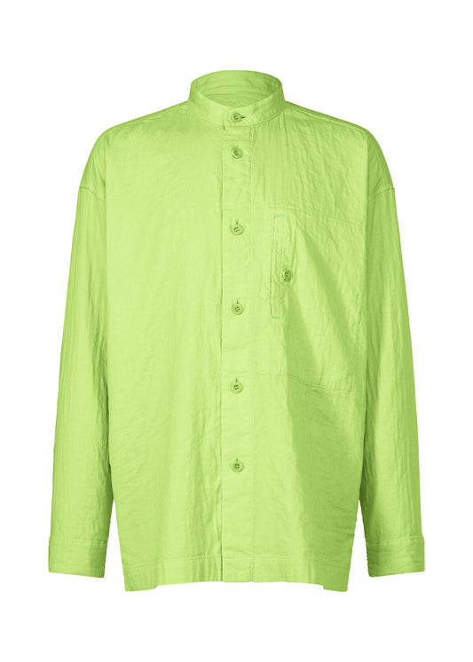 A product shot of the IM MEN DOUBLE FACE COTTON SHIRT shirt in light green (60).