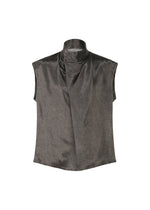 A product shot of the IM MEN SATIN WASH top in charcoal grey (13).