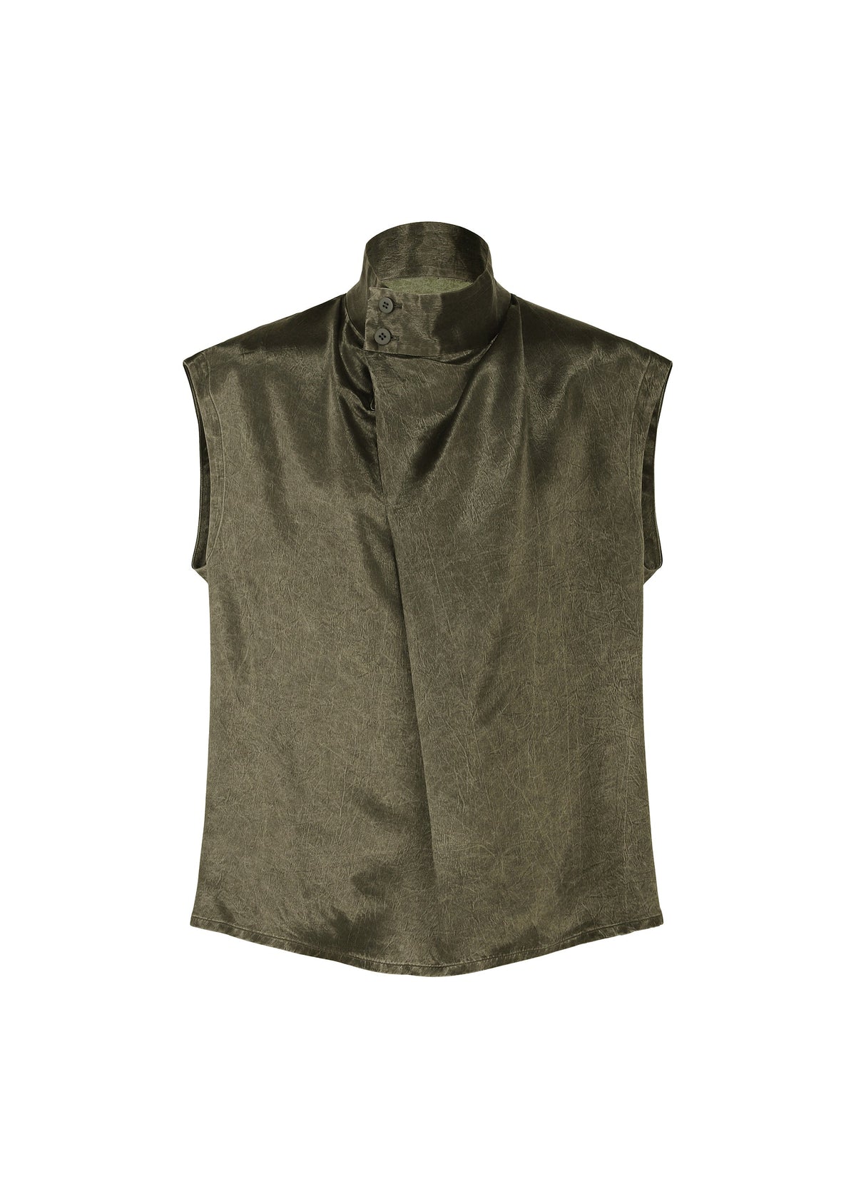 A product shot of the IM MEN SATIN WASH top in khaki (65).