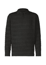 A product shot of the IM MEN ZIG ZAG RIB KNIT top in black (15).