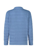 A detail shot of the IM MEN ZIG ZAG RIB KNIT top.