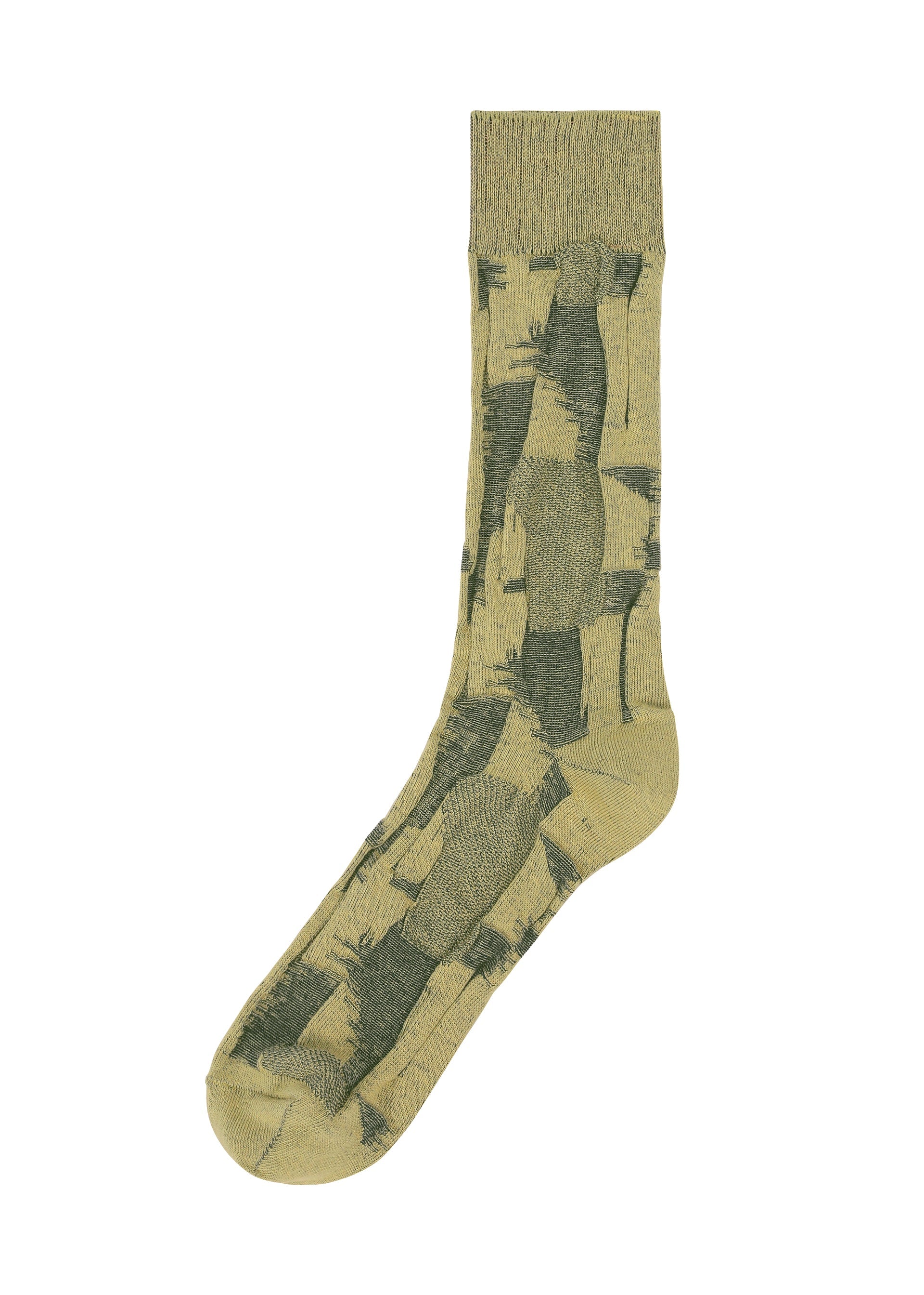A product shot of the IM MEN KASURI SOCKS socks in yellow.