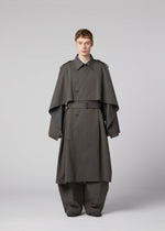 A model wears the IM MEN OVERLAP overlap-coat-brown.