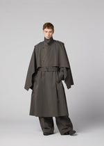 A model wears the IM MEN OVERLAP overlap-coat-brown.