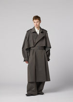 A model wears the IM MEN OVERLAP overlap-coat-brown.