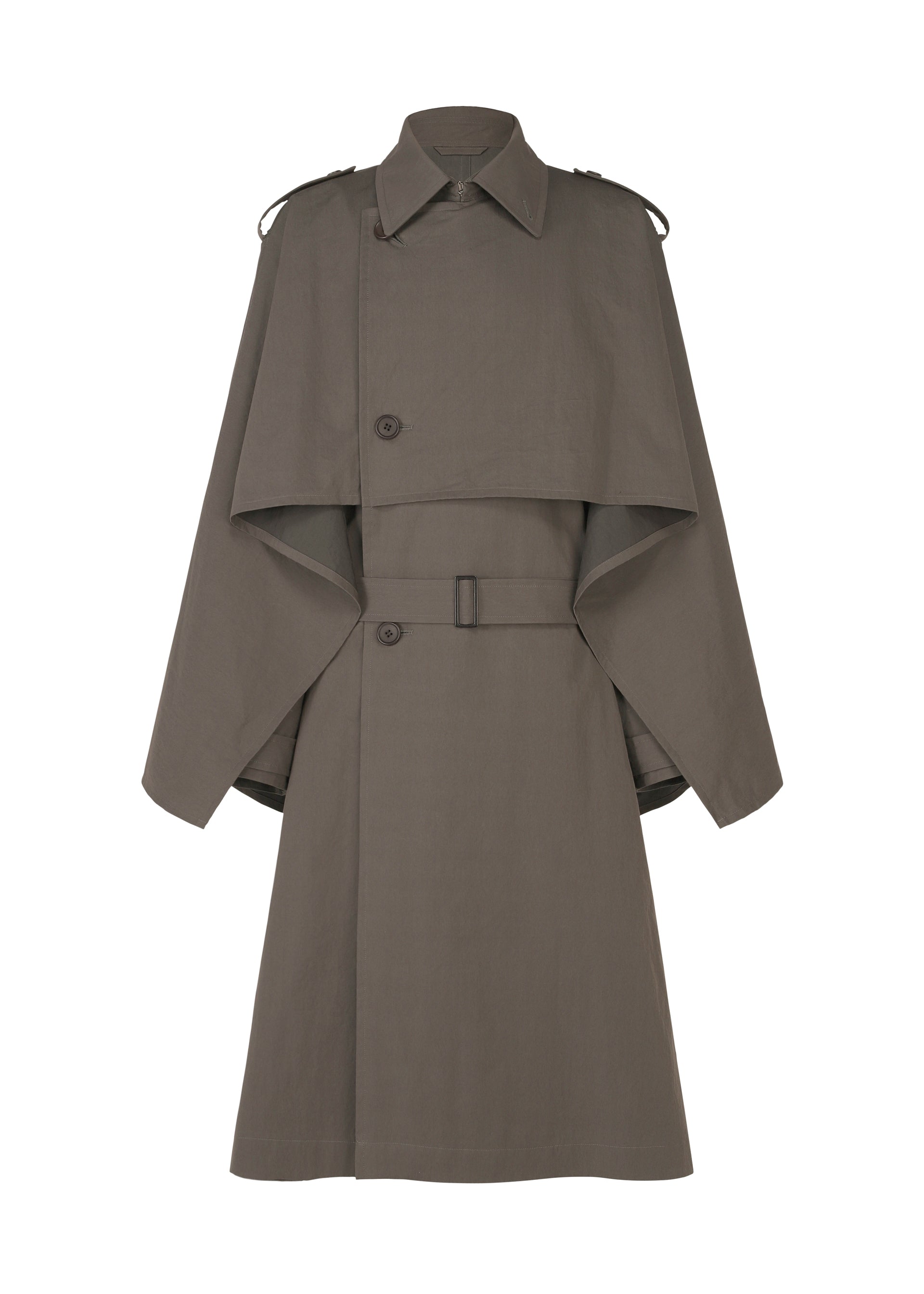 A product shot of the IM MEN OVERLAP coat in brown.