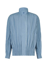 A product shot of the IM MEN EDGE jacket in light blue.