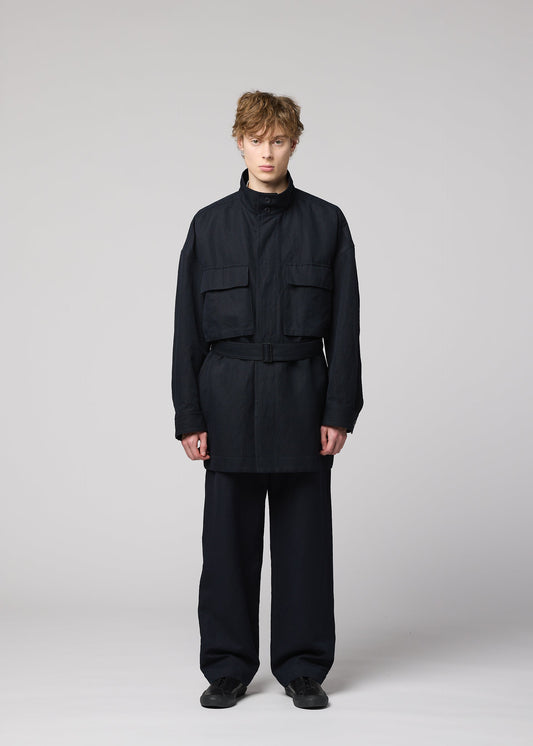 A model wears the IM MEN TOUGH WOOL COTTON tough-wool-cotton-jacket-ivory.