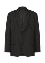 A product shot of the IM MEN SHRINK WOOL jacket in black.