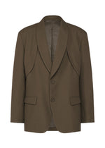A product shot of the IM MEN SHRINK WOOL jacket in brown.