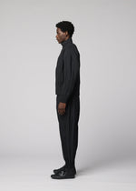 A model wears the IM MEN WAFT BLACK waft-black-trousers-black-1.
